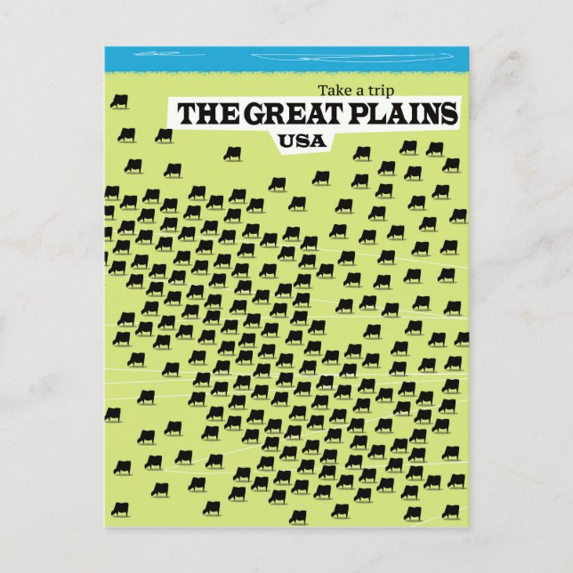 The Great Plains USA resemålning affisch. Vykort (Framsida)