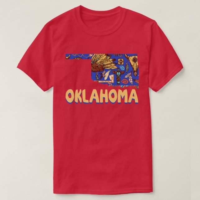 The Great State of Oklahoma Indian Native American T Shirt (Design framsida)