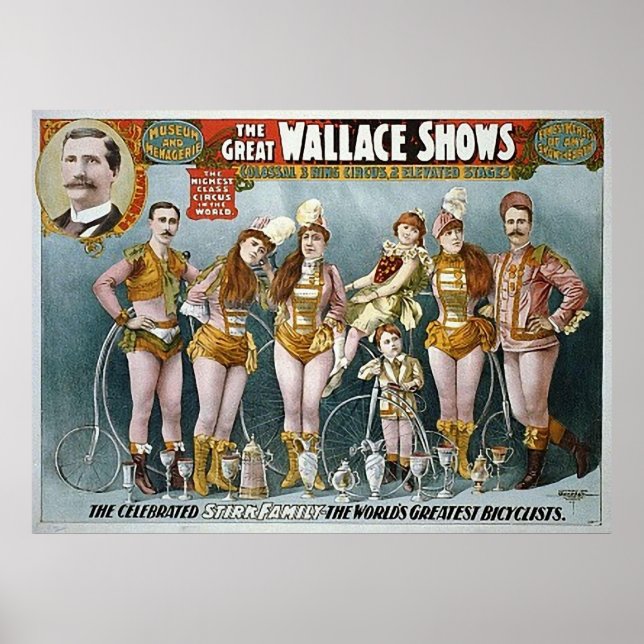 The Great Wallace Shows Vintage Circus Poster (Framsidan)