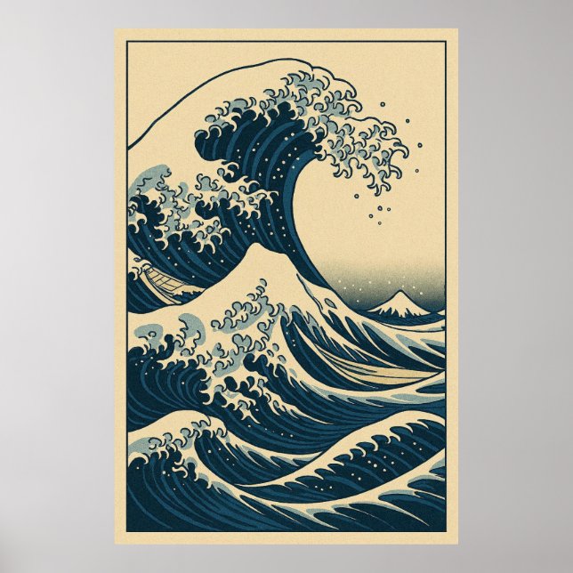 The Great Wave and Mount Fuji: Power and Stillness Poster (Framsidan)