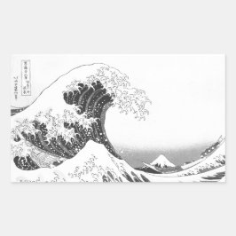 The Great Wave / Black & White Rektangulärt Klistermärke