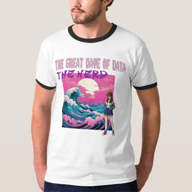 The Great Wave Of Data T Shirt (Framsida)