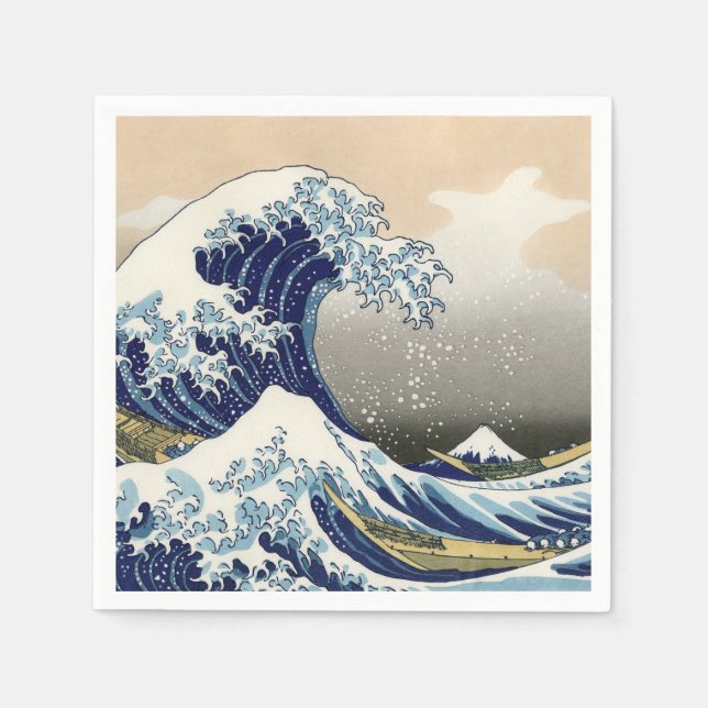 The Great Wave of Kanagawa - Katsushika Hokusai Pappersservett (Framsidan)