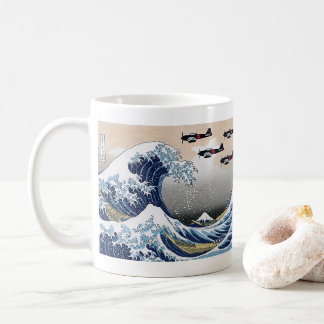 The Great Wave off Kanagawa + Zero Fighters Kaffemugg (Med munk)