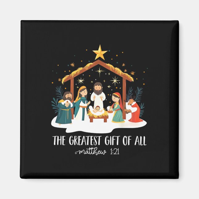 The Greatest For All Christmas Nativity Jesus Chri Magnet (Framsidan)
