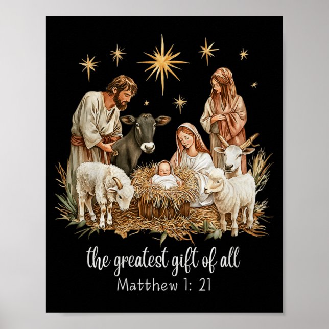 The Greatest For All Christmas Nativity Jesus Chri Poster (Framsidan)