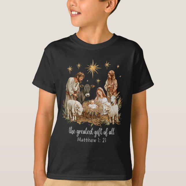 The Greatest For All Christmas Nativity Jesus Chri T Shirt (Framsida)