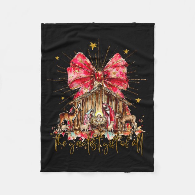 The Greatest Gift For All Christmas Nativity Jesus Fleecefilt (Framsidan)