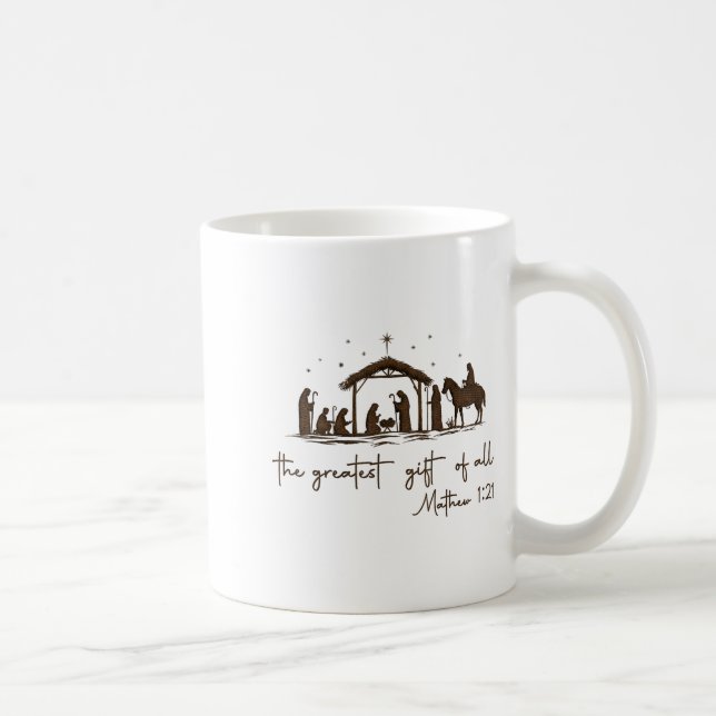 The Greatest Gift For All Christmas Nativity Jesus Kaffemugg (Höger)