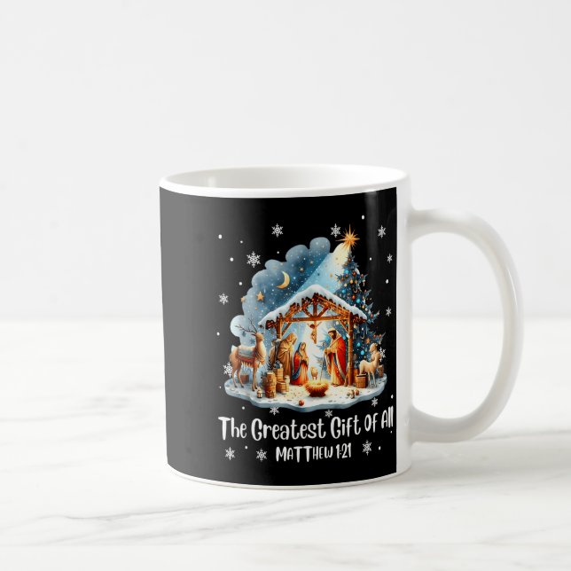 The Greatest Gift For All Christmas Nativity Jesus Kaffemugg (Höger)