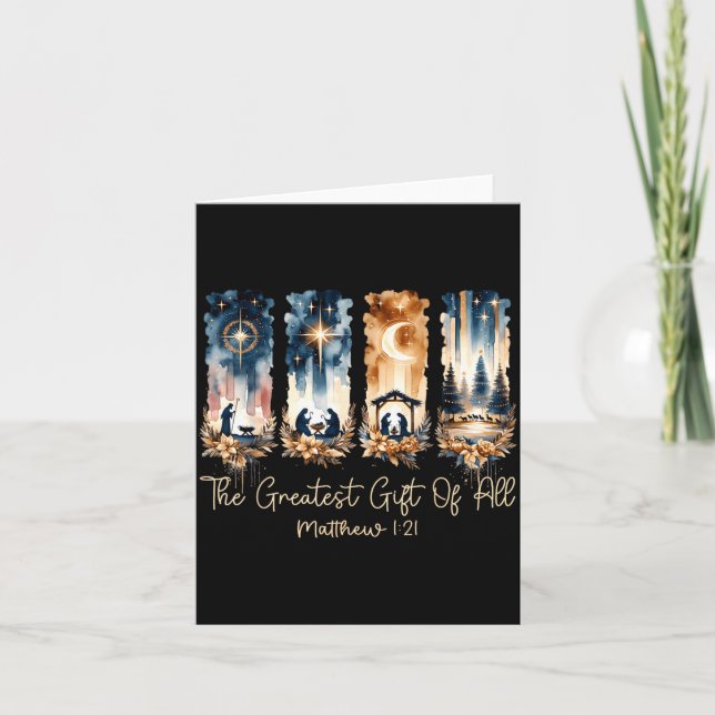 The Greatest Gift For All Christmas Nativity Jesus Kort (Framsida)