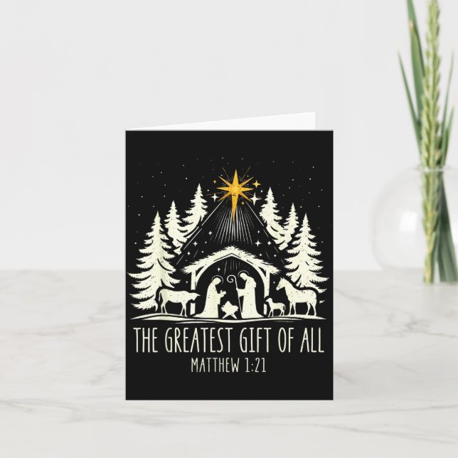 The Greatest Gift For All Christmas Nativity Jesus Kort (Framsida)
