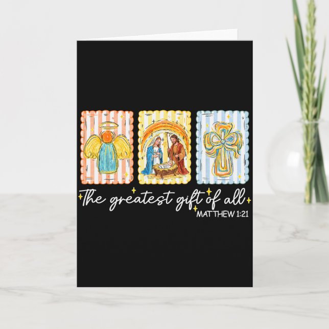 The Greatest Gift For All Christmas Nativity Jesus Kort (Framsida)