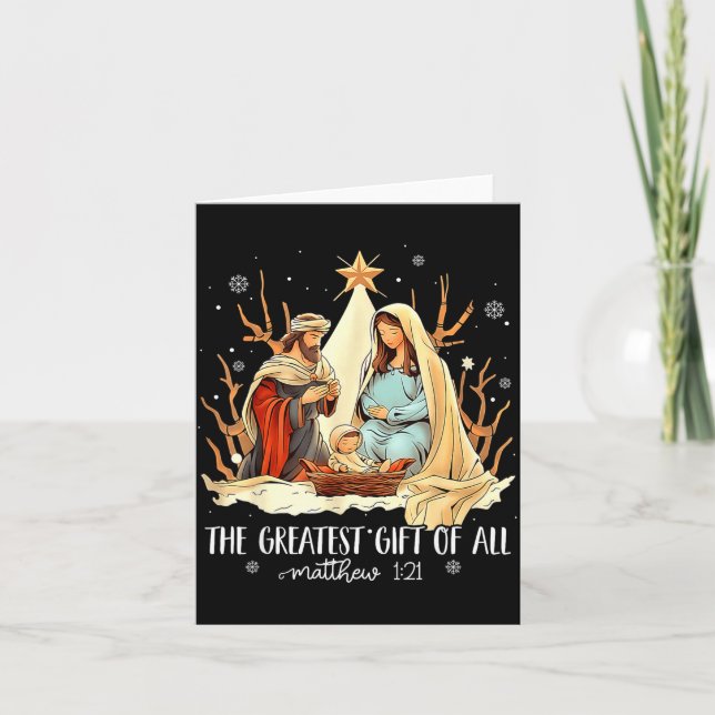 The Greatest Gift For All Christmas Nativity Jesus Kort (Framsida)
