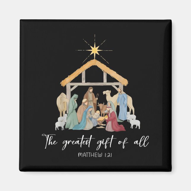 The Greatest Gift For All Christmas Nativity Jesus Magnet (Framsidan)
