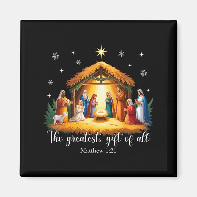 The Greatest Gift For All Christmas Nativity Jesus Magnet (Framsidan)