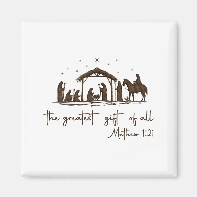 The Greatest Gift For All Christmas Nativity Jesus Magnet (Framsidan)