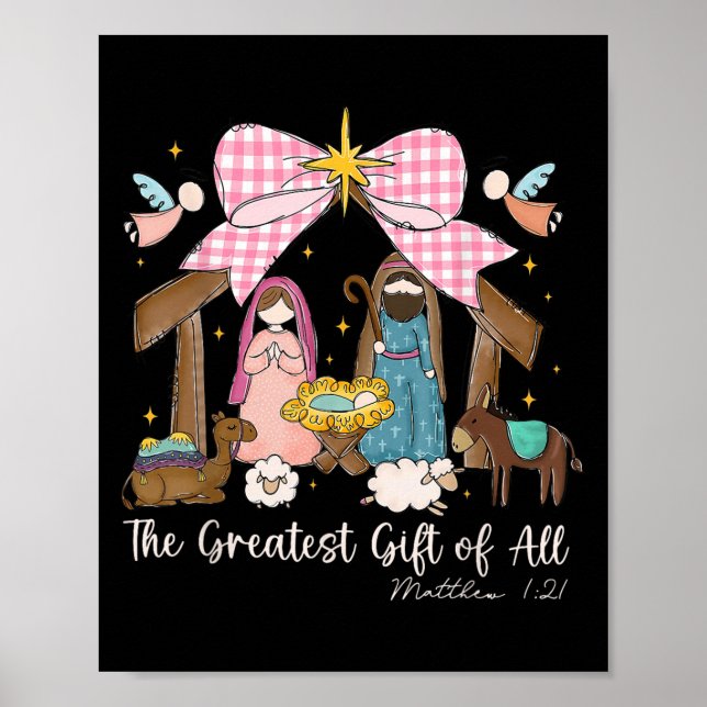 The Greatest Gift For All Christmas Nativity Jesus Poster (Framsidan)