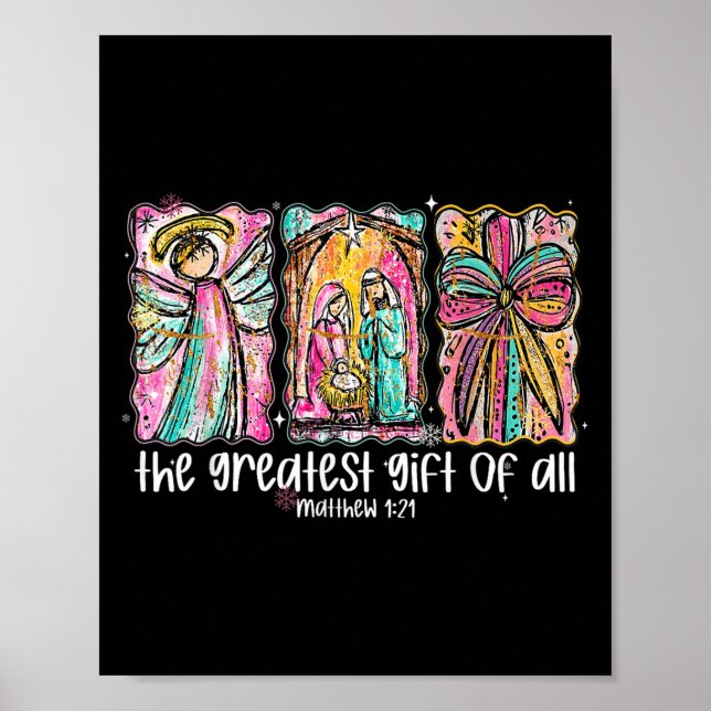The Greatest Gift For All Christmas Nativity Jesus Poster (Framsidan)