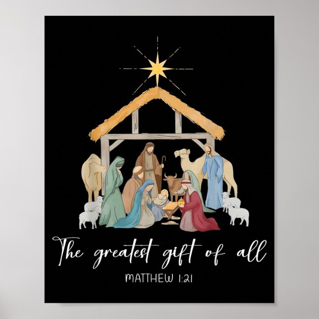 The Greatest Gift For All Christmas Nativity Jesus Poster (Framsidan)