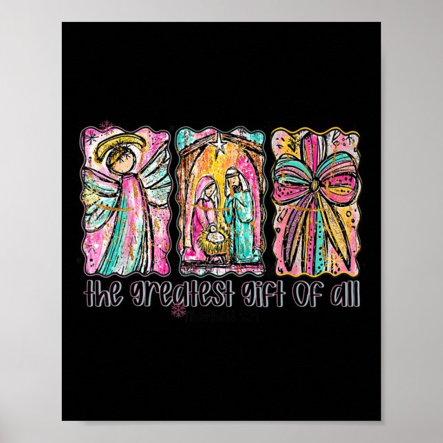 The Greatest Gift For All Christmas Nativity Jesus Poster (Framsidan)