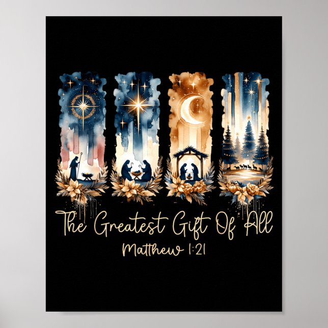 The Greatest Gift For All Christmas Nativity Jesus Poster (Framsidan)