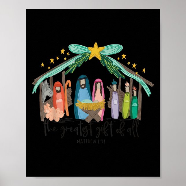 The Greatest Gift For All Christmas Nativity Jesus Poster (Framsidan)
