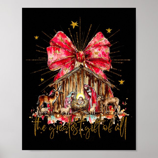 The Greatest Gift For All Christmas Nativity Jesus Poster (Framsidan)