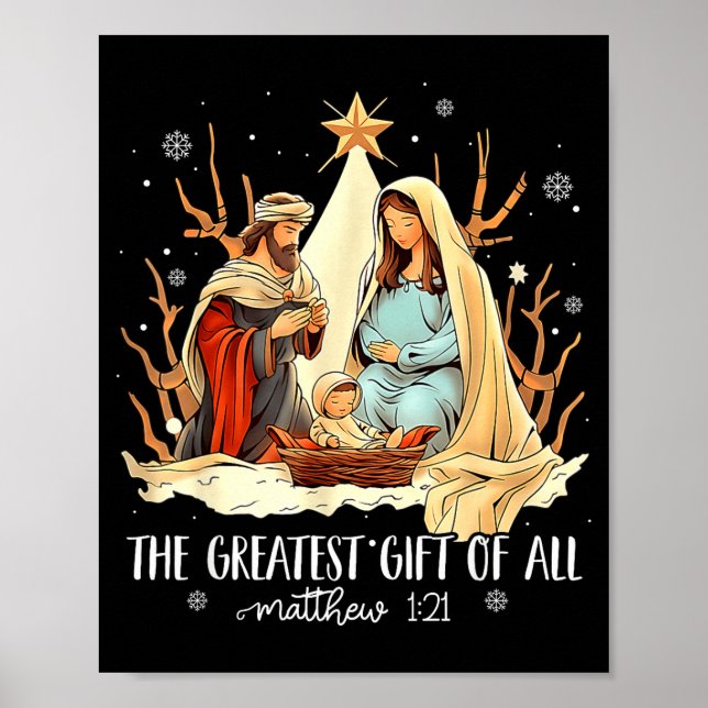 The Greatest Gift For All Christmas Nativity Jesus Poster (Framsidan)