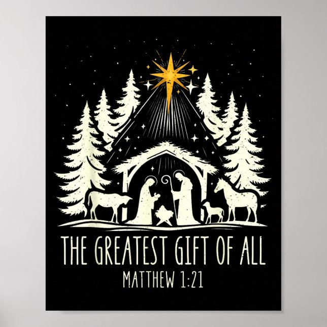 The Greatest Gift For All Christmas Nativity Jesus Poster (Framsidan)