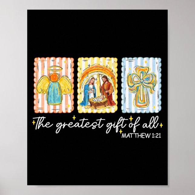 The Greatest Gift For All Christmas Nativity Jesus Poster (Framsidan)