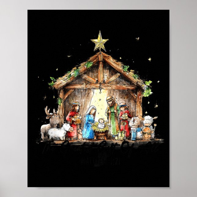 The Greatest Gift For All Christmas Nativity Jesus Poster (Framsidan)