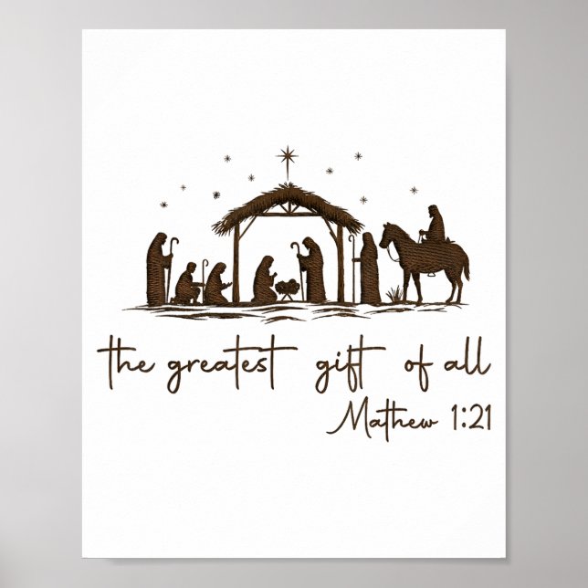 The Greatest Gift For All Christmas Nativity Jesus Poster (Framsidan)