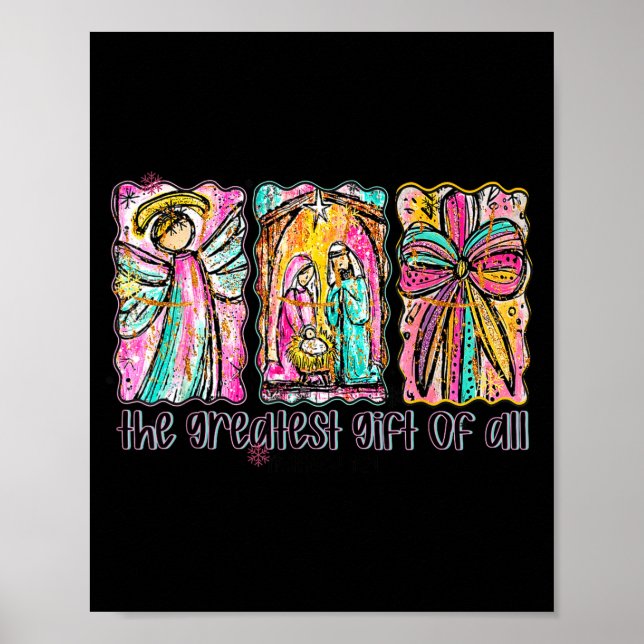 The Greatest Gift For All Christmas Nativity Jesus Poster (Framsidan)