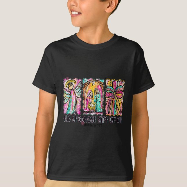 The Greatest Gift For All Christmas Nativity Jesus T Shirt (Framsida)