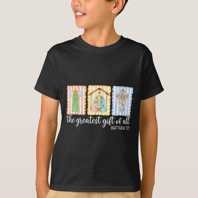 The Greatest Gift Of All Christmas Nativity Jesus  T Shirt (Framsida)
