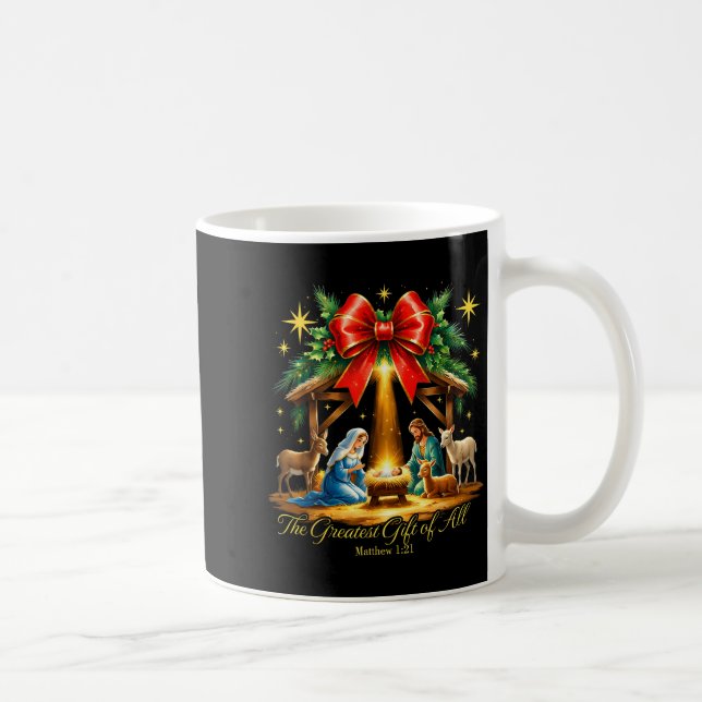 The Greatest Gift Of All Nativity Christian Christ Kaffemugg (Höger)