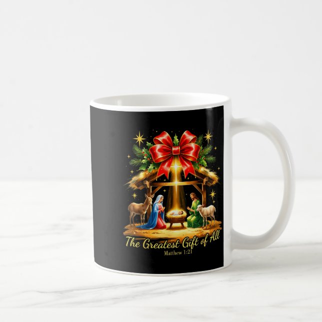 The Greatest Gift Of All Nativity Christian Christ Kaffemugg (Höger)