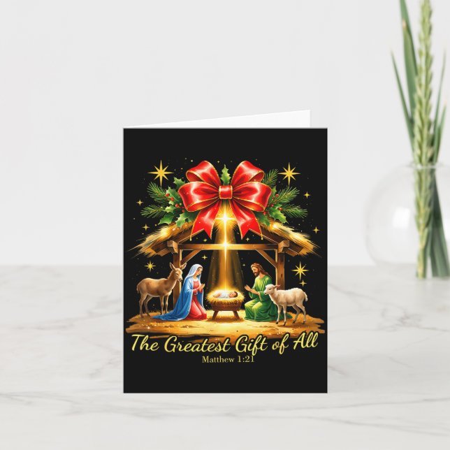 The Greatest Gift Of All Nativity Christian Christ Kort (Framsida)