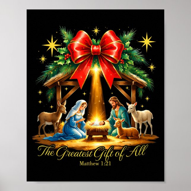 The Greatest Gift Of All Nativity Christian Christ Poster (Framsidan)