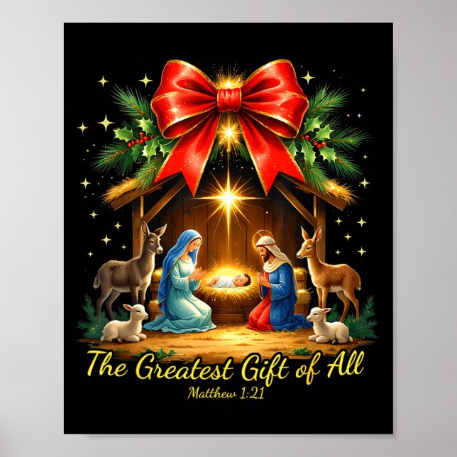 The Greatest Gift Of All Nativity Christian Christ Poster (Framsidan)
