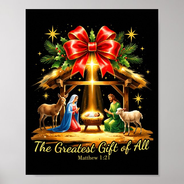The Greatest Gift Of All Nativity Christian Christ Poster (Framsidan)