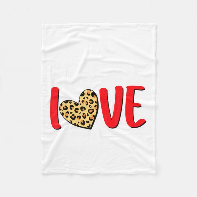 The Greatest Is Love Valentines Day Leopard Heart  Fleecefilt (Framsidan)