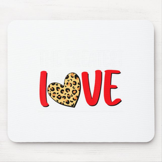 The Greatest Is Love Valentines Day Leopard Heart  Musmatta (Framsidan)