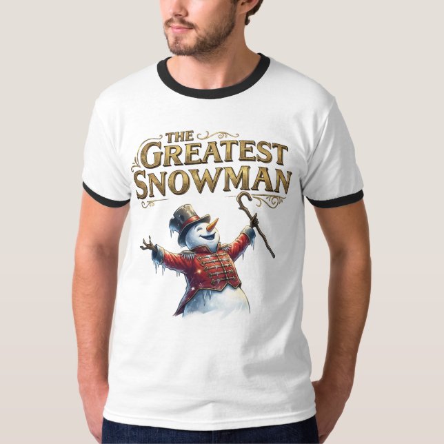 The Greatest Snowman Funny Musical Parody T-Shirt (Framsida)
