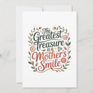 The Greatest Treasure Is A Mother's Smile Inbjudningar