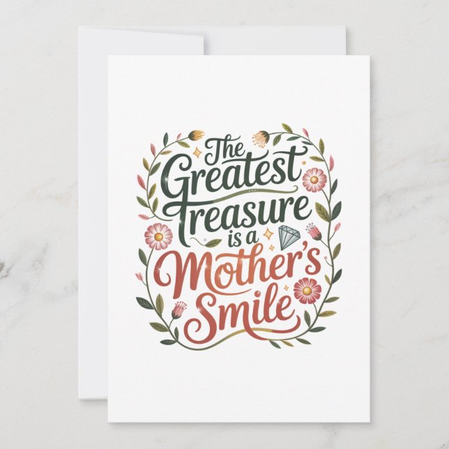 The Greatest Treasure Is A Mother's Smile Inbjudningar (Framsida)