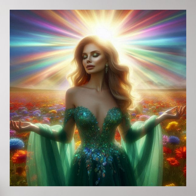 The Green Dress Large 40x40 Wall Poster (Framsidan)