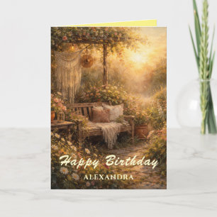 The Greeting Garden: Boho Sunrise Anpassad Blomma Kort