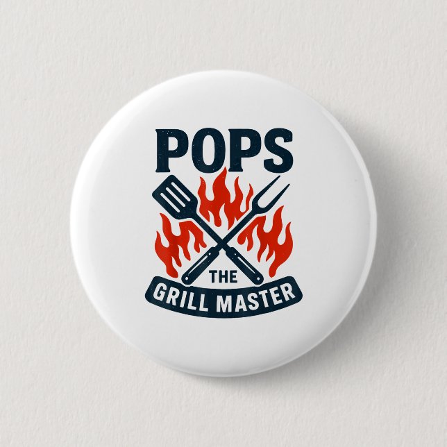 The Grill Master Bbq Fars Dag Farfar Grillning Knapp (Framsida)